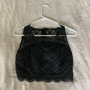 Adorable black glittery Crop Top - sweetheart bra